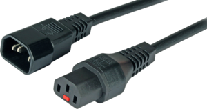 Power Cable C13/f(Lock)-C14/m 2m BLK