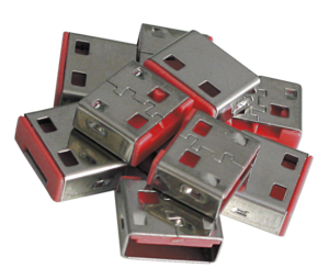 LINDY USB-A Port Blocker 10x Red
