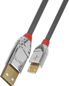 LINDY USB 2.0 Typ A - Micro-B Kabel Cromo Line
