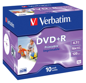 Verbatim DVD+R 4,7GB 16x Inkjet JC (10)