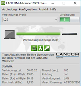 LANCOM Advanced VPN Client Windows 10x