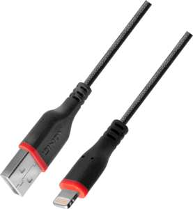 LINDY USB 2.0 Type-A - Lightning Cable with Fabric Sheath