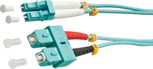Câbles patch FO duplex LINDY LC-SC OM3 turquoise