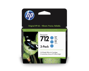 HP 712 Tinte cyan 3-Pack
