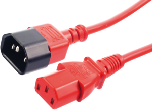 Cable alimentación C13h - C14m, 2m, rojo