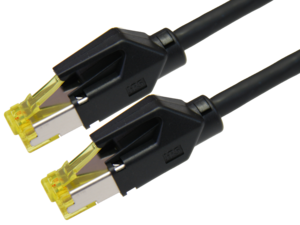 Câble patch RJ45 S/FTP Cat6a 0,5 m noir
