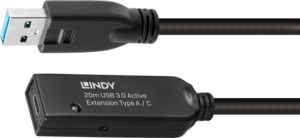 Alargador activo LINDY USB tipo C-A 20m