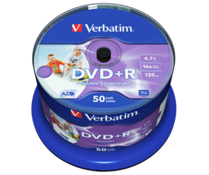 Verbatim DVD+R 4,7GB 16x Inkjet szp.(50)