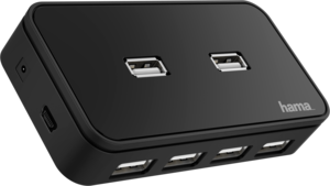 Hama USB Hub 2.0 7-port Black