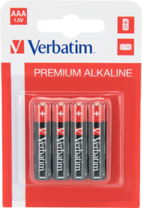 Piles alcaline Verbatim LR03, pack de 4