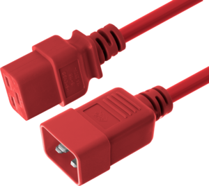 Cable alim. C20 m - C19 h, 3 m, rojo