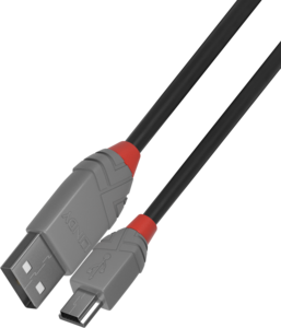 LINDY USB 2.0 Typ A - Mini-B Kabel Anthra Line