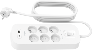 Power Strip 6x Surge Protect +2xUSB 2m