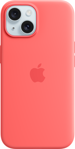 Coque silicone Apple iPhone 15, goyave