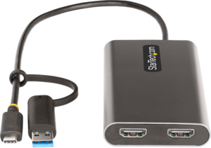 Adaptador USB tipo A/C m. - 2 x HDMI f.