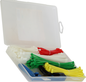 Coloured Cable Tie Set 350x + Tool