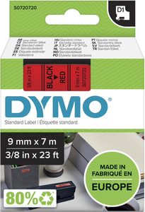DYMO D1 Label Tape 9mm Red/Black