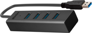 LINDY USB 3.0 hub 4 port, fekete