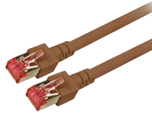 Patch Cable RJ45 S/FTP Cat6 0.5m Brown