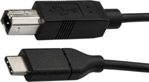 USB-C 2.0 - B m/m kábel 3 m, fekete