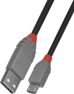 LINDY USB 2.0 Typ A - Micro-B Kabel Anthra Line