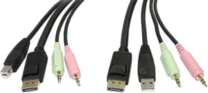 Câble KVM StarTech DP, USB, audio, 1,8 m