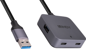 Hub USB LINDY 3.0 4 puertos 10 m