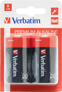 Pile alcaline Verbatim LR20, pack de 2