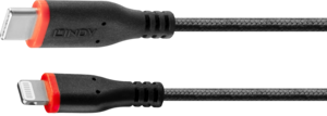 LINDY USB 2.0 Type-C - Lightning Cable with Fabric Sheath
