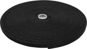 Hook-and-Loop Cable Tie Roll 25m Black
