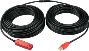 LINDY USB 2.0 Aktiv-Hub Mit 12m Kabel - 4 Ports, Schwarz - Ideal Für Längere Verbindungen