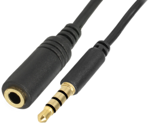 Câble jack m. - f., 3,5 mm, 4 br., 2 m