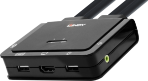 LINDY 2 portos HDMI/USB-C KVM-switch
