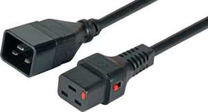 Power Cable C19/f Lock - C20/m 1m Black