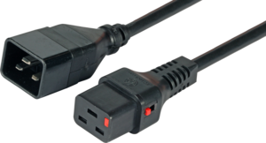 Power Cable C19/f Lock - C20/m 1m Black