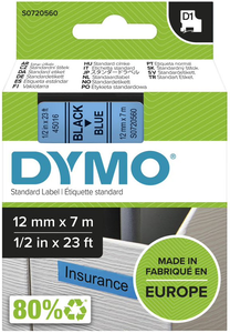 Dymo D1-Schriftband blau/schwarz 12mm