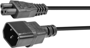 Power Cable IEC C14 - IEC C5 2m Black
