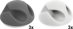 Gestion câble gris/blanc, x6