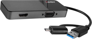Adapter USB Type C/A M - HDMI/VGA F