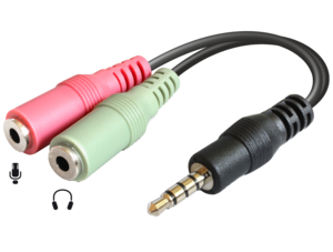 Audio Adapter 3.5mm Jack/m-2xJack/f TRRS