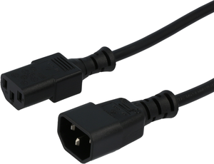 Power Cable C13/f - C14/m 3m Black