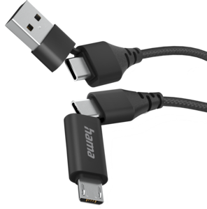 Hama USB Typ C/A - Micro-B/C Kabel 1,5 m