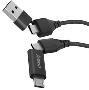 Hama USB-C/A - Micro-B/C Cable 1.5m