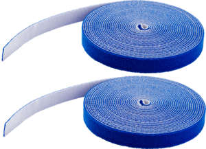 Hook-and-Loop Cable Tie Roll 15m Blue 2x