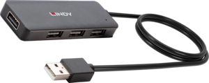 LINDY USB Hub 2.0 4-port Black