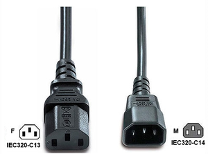 Síťový kabel IEC320-C13 na C14, 10A