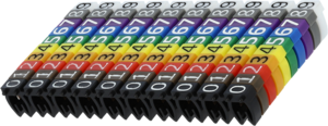 Cable Marker Clips 0-9 Asst Colours 100x