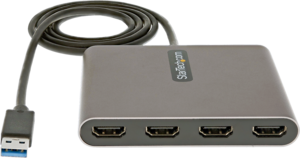 Adapter USB Typ A wt - 4xHDMI gn