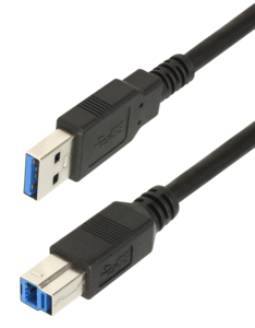 Câble USB 3.0 A m. - B m., 1 m, noir