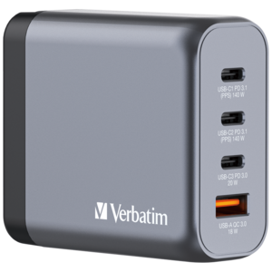 Verbatim 140 W 4-Port GaN Ladeadapter